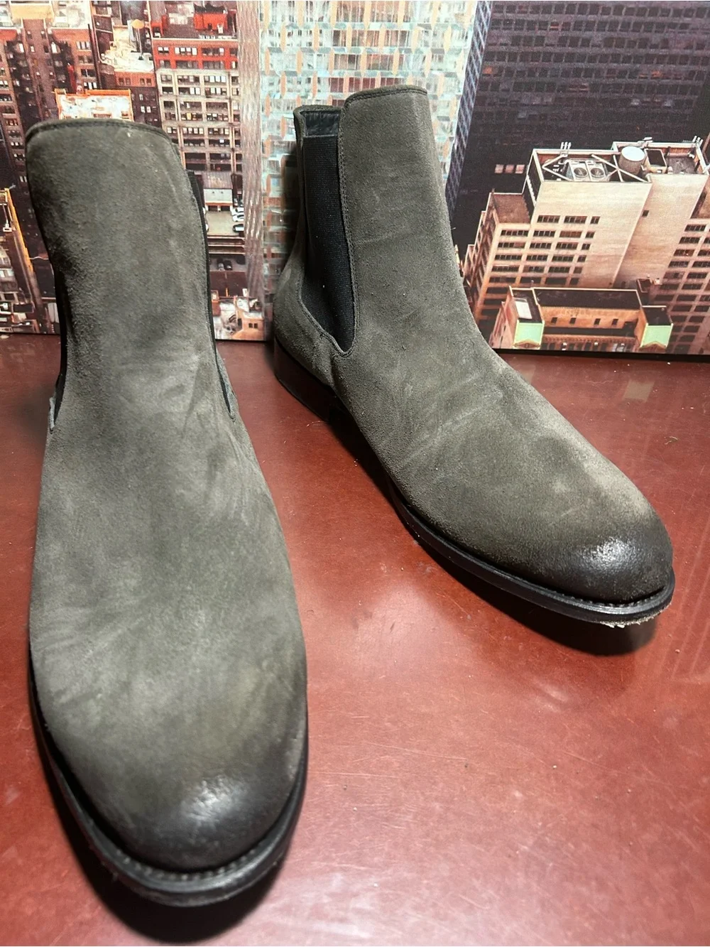 Thursday Men's Suede Chelsea Boots - Gray Sz 11.5 M